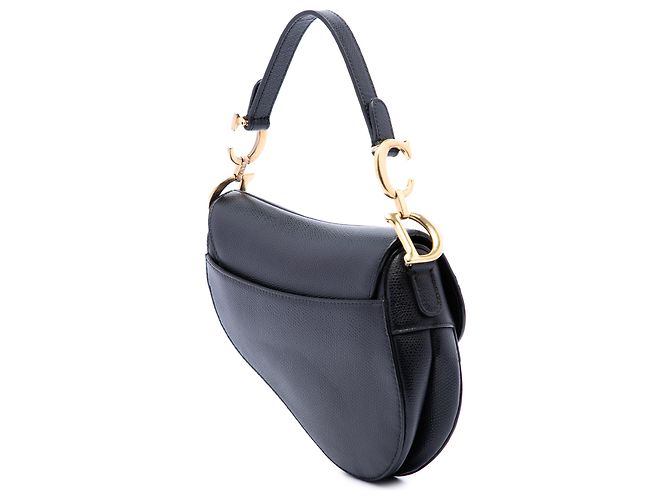 Borsa Saddle Dior Mini in pelle di vitello grana naturale nera - vista 2