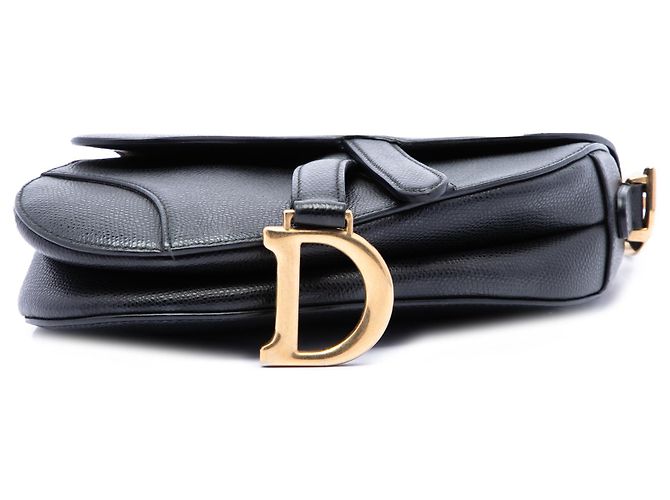 Borsa Saddle Dior Mini in pelle di vitello grana naturale nera - vista 3