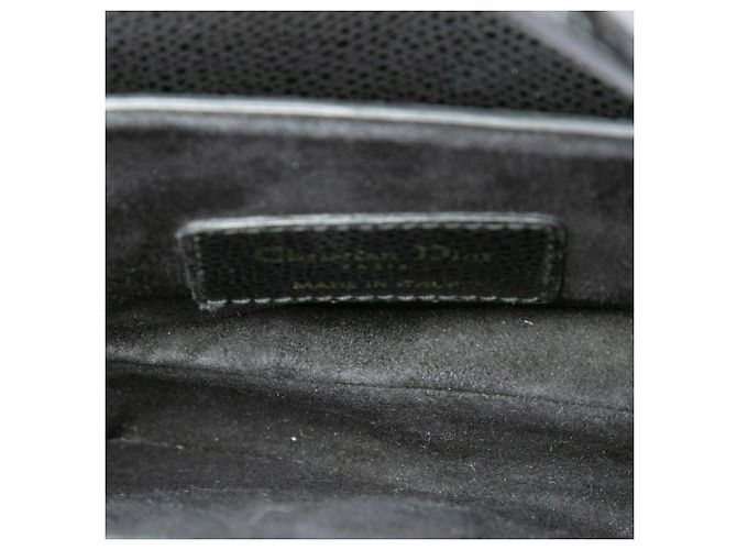 Borsa Saddle Dior Mini in pelle di vitello grana naturale nera - vista 4