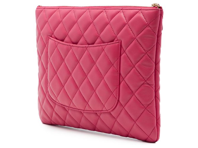 Chanel Rosa CC gestepptes Lammleder-Etui mit Mini-Klappenbeutel - Ansicht 2