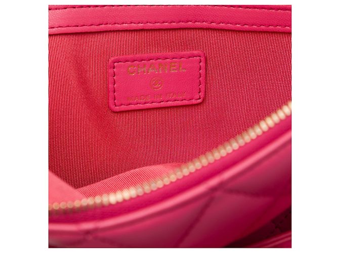 Chanel Rosa CC gestepptes Lammleder-Etui mit Mini-Klappenbeutel - Ansicht 5