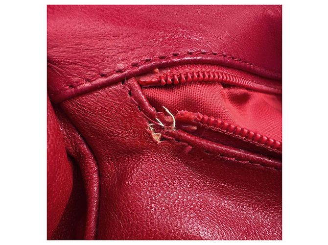 Bolso de hombro Chanel de cuero rojo - vista 10