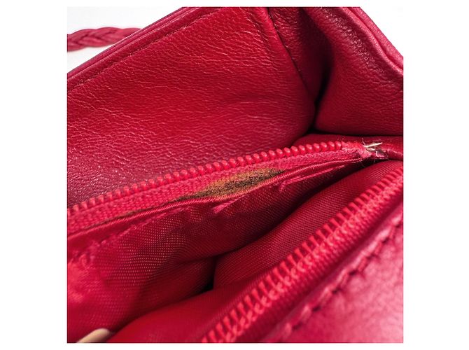 Bolso de hombro Chanel de cuero rojo - vista 11