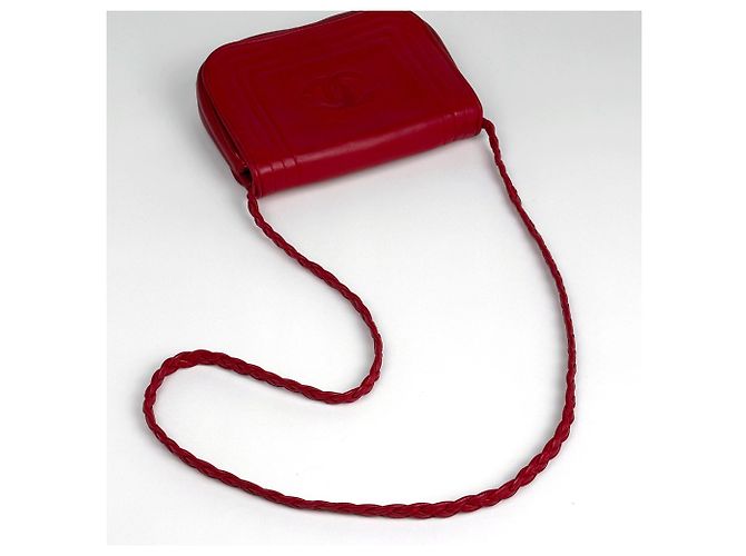Bolso de hombro Chanel de cuero rojo - vista 9