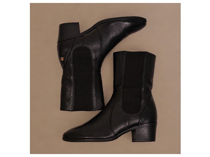 Botines Chanel Runway de piel negra - vista 13