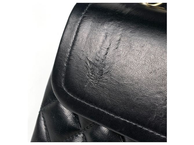 Borsa a tracolla Chanel Matelassé in pelle nera - vista 7