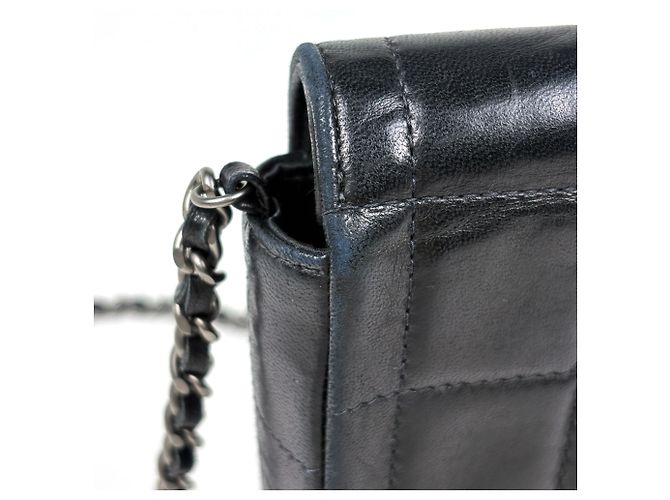 Borsa a tracolla Chanel in pelle nera - vista 6