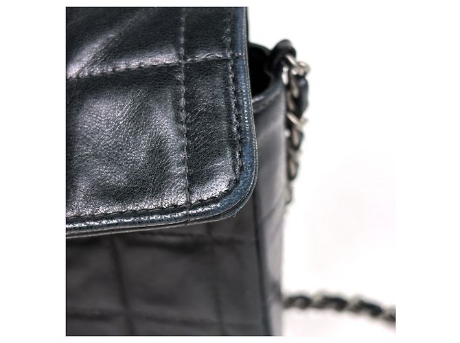 Borsa a tracolla Chanel in pelle nera - vista 7