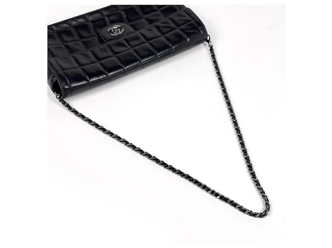 Borsa a tracolla Chanel in pelle nera - vista 8