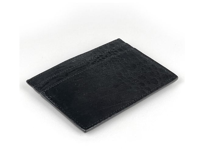 Autre Marque Portacarte Saint Laurent in camoscio nero - vista 2