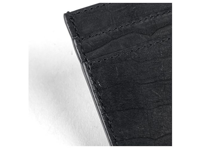 Autre Marque Portacarte Saint Laurent in camoscio nero - vista 3