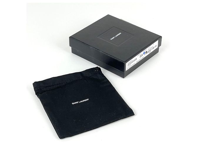 Autre Marque Portacarte Saint Laurent in camoscio nero - vista 6