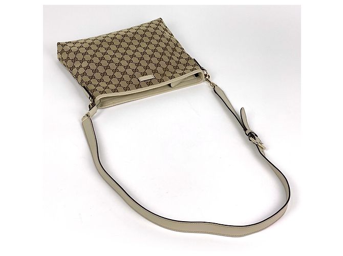 Borsa a tracolla Gucci in tela GG beige - vista 6