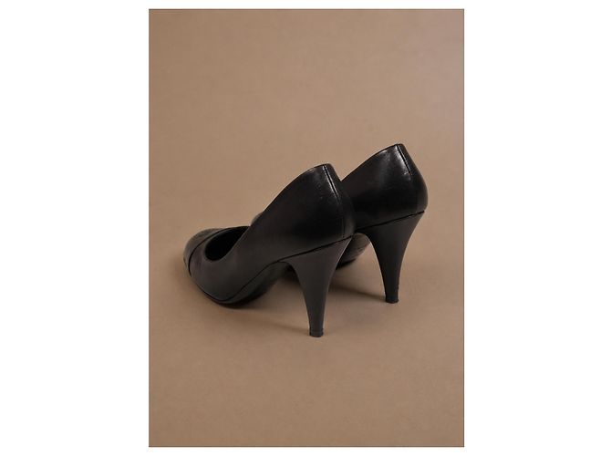 Chanel Schwarze Leder-Pumps - Ansicht 4