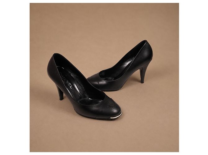 Chanel Schwarze Leder-Pumps - Ansicht 8