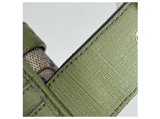 Cartera bi-fold Gucci en beige y verde - vista 5