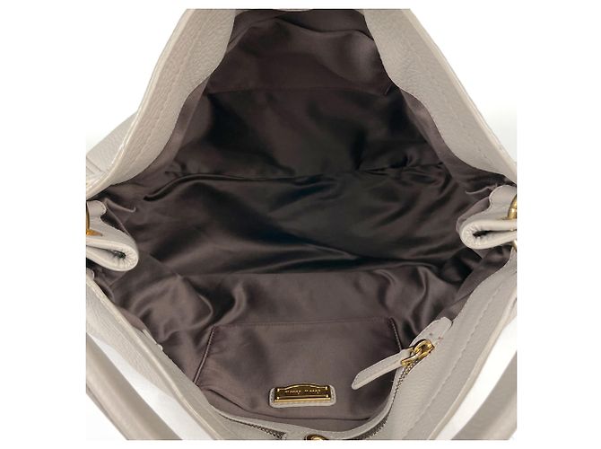 Borsa a tracolla Miu Miu in pelle beige - vista 10