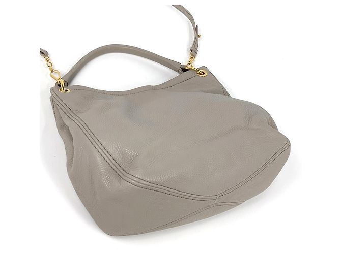 Borsa a tracolla Miu Miu in pelle beige - vista 2