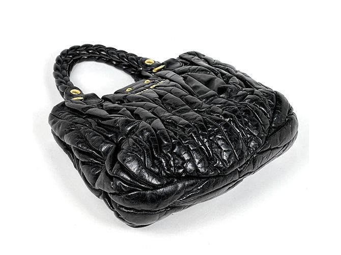 Borsa a mano Miu Miu Matelassé in pelle nera - vista 2