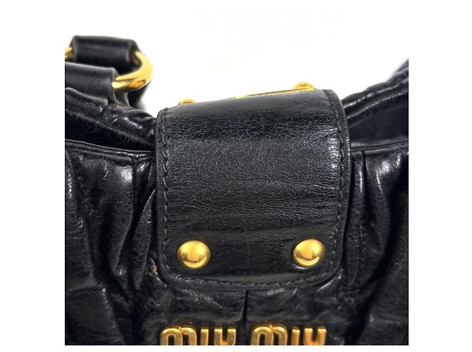 Borsa a mano Miu Miu Matelassé in pelle nera - vista 5