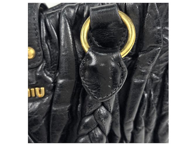 Borsa a mano Miu Miu Matelassé in pelle nera - vista 6