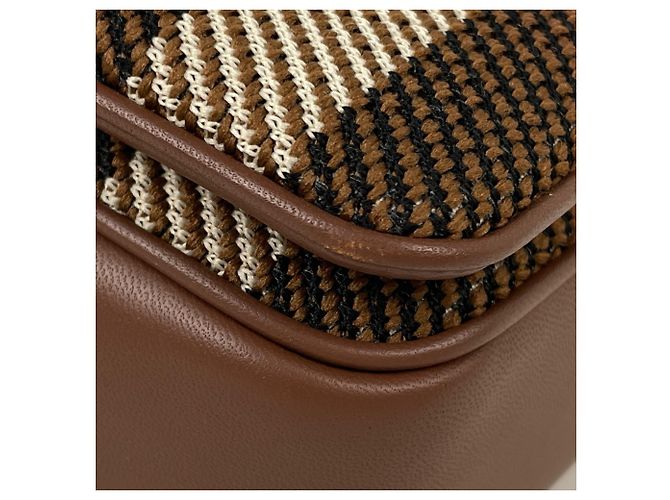 Borsa a tracolla Burberry Small Laura Chain in tessuto con motivo TB Check marrone - vista 4