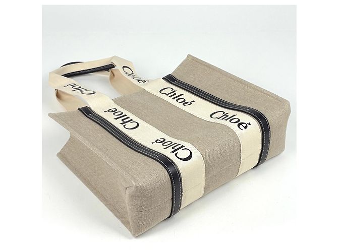 Bolso Tote Mediano Chloé Woody de Lona - vista 2