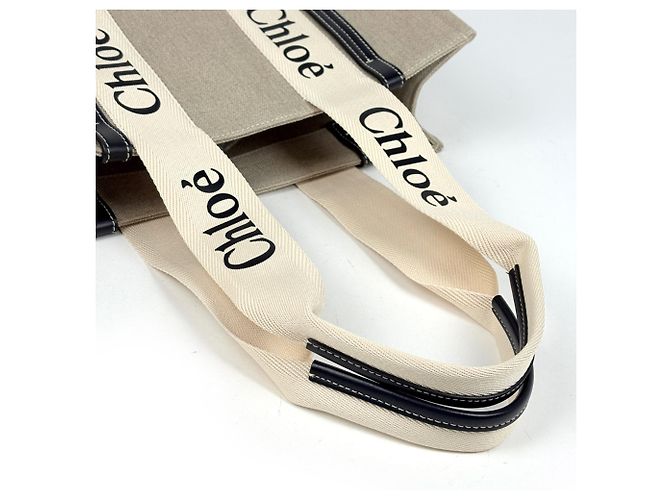 Bolso Tote Mediano Chloé Woody de Lona - vista 6