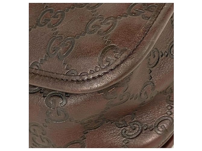 Borsa a tracolla Gucci in pelle marrone - vista 3