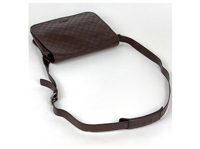 Borsa a tracolla Gucci in pelle marrone - vista 7