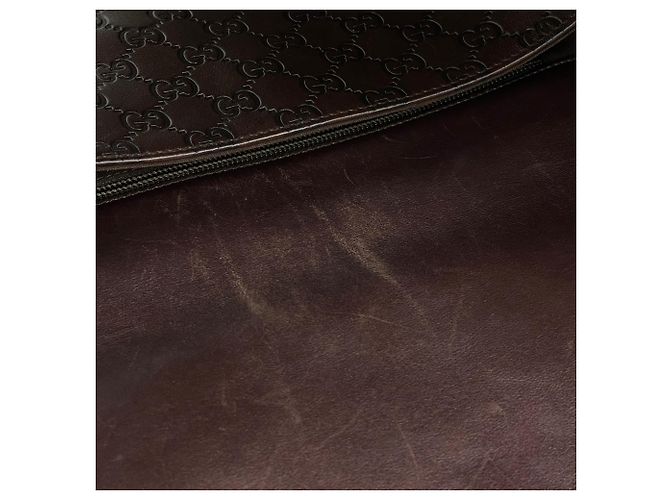Borsa a tracolla Gucci in pelle marrone - vista 8