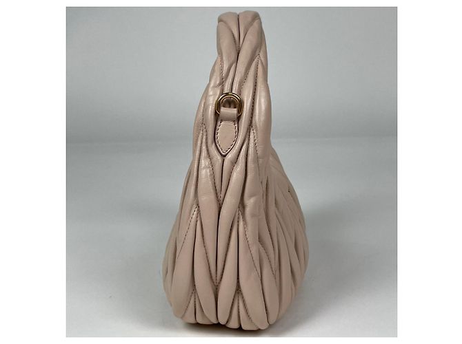 Borsa hobo Miu Miu in pelle rosa - vista 4