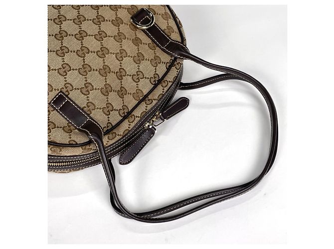 Borsa a tracolla Gucci in tela GG beige e marrone - vista 6