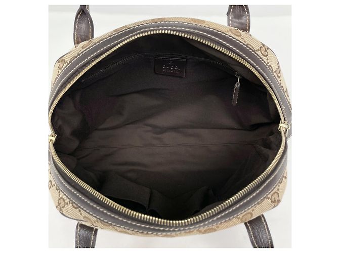Borsa a tracolla Gucci in tela GG beige e marrone - vista 7