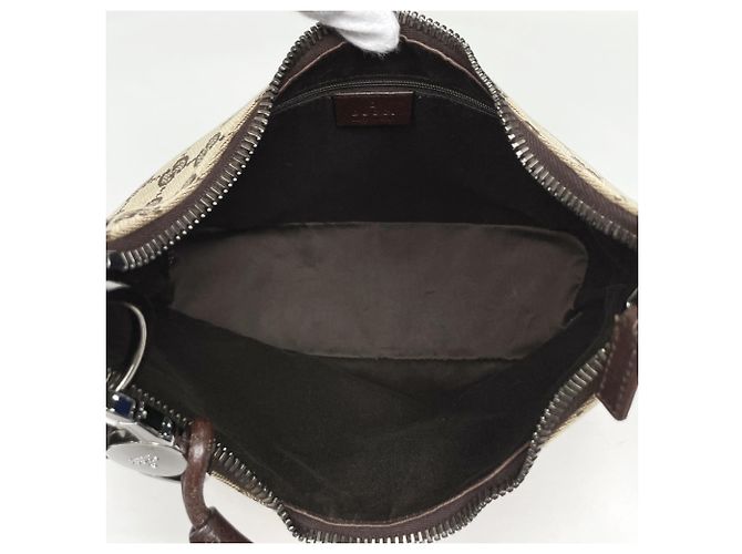 Gucci Schultertasche aus beige-braunem GG Canvas - Ansicht 9