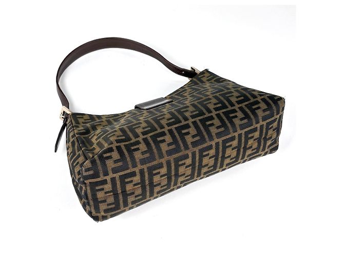 Fendi Schultertasche aus Canvas mit Zucca-Muster - Ansicht 2