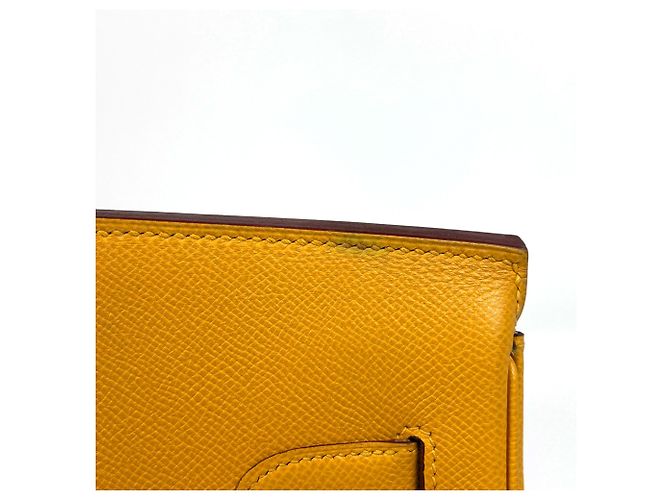 Hermès Borsa Hermes Birkin 40 in pelle Courchevel gialla - vista 10