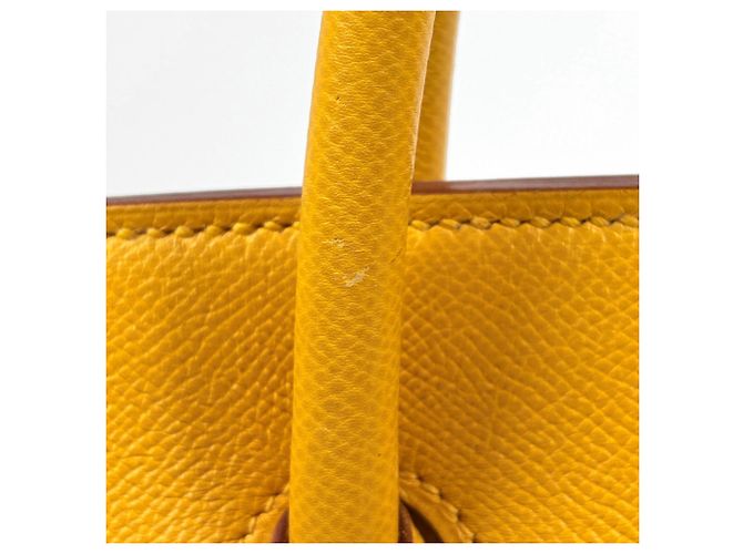Hermès Borsa Hermes Birkin 40 in pelle Courchevel gialla - vista 13