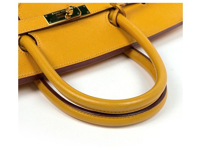 Hermès Borsa Hermes Birkin 40 in pelle Courchevel gialla - vista 14
