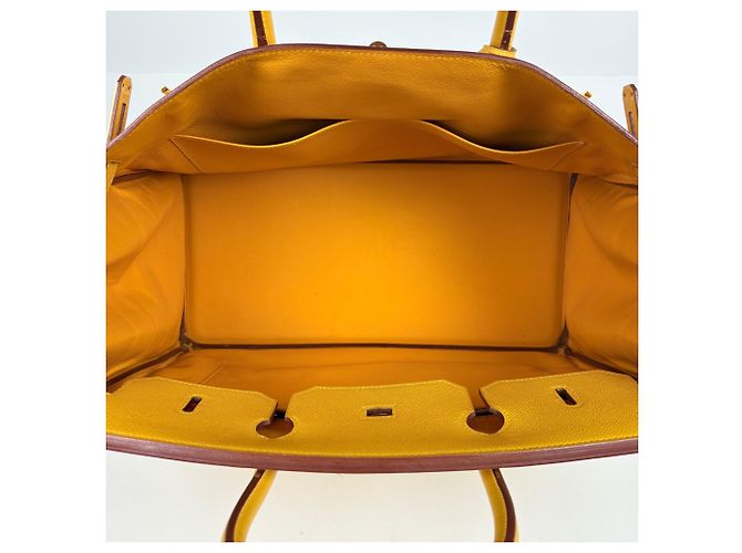Hermès Borsa Hermes Birkin 40 in pelle Courchevel gialla - vista 15