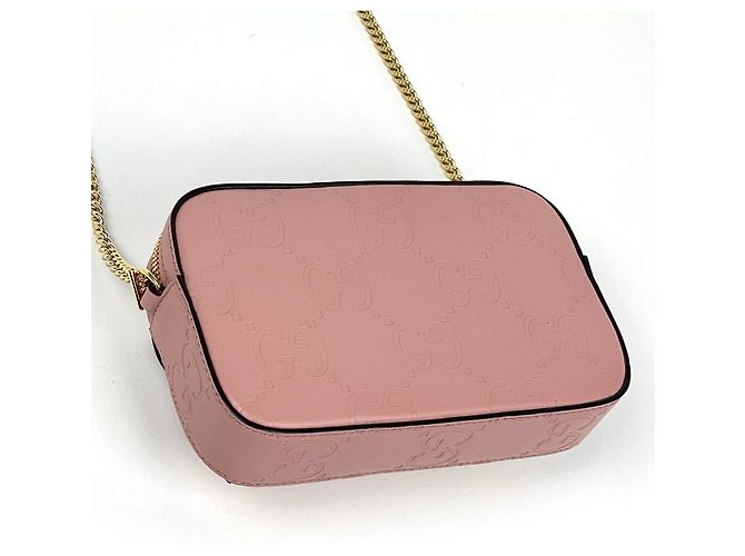 Borsa a tracolla Gucci in pelle rosa - vista 2