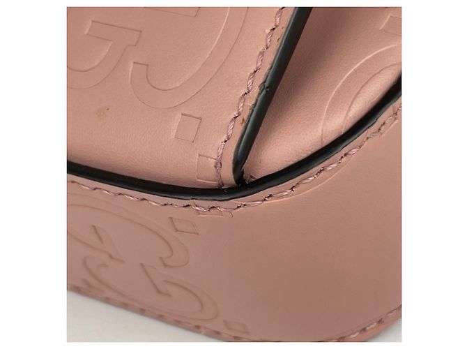 Borsa a tracolla Gucci in pelle rosa - vista 3