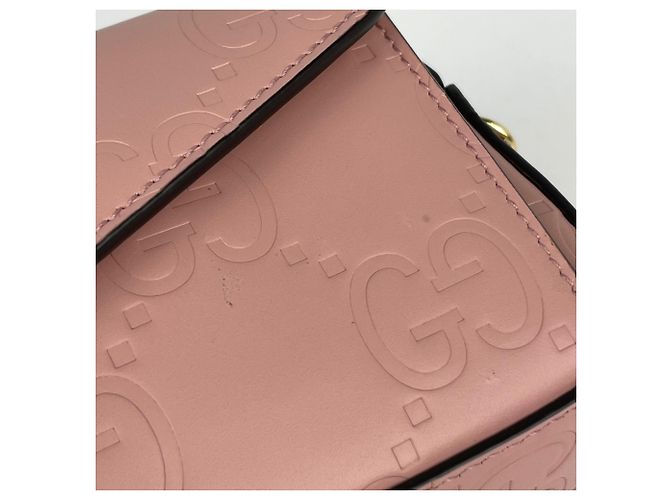Borsa a tracolla Gucci in pelle rosa - vista 4