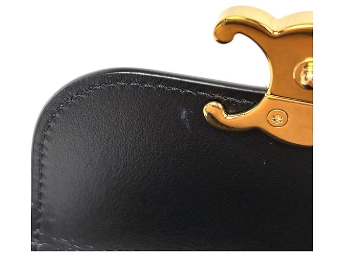 Céline Cartera Tri-fold Celine en piel negra - vista 4