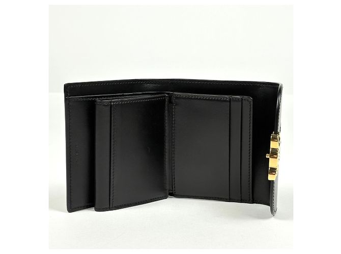 Céline Cartera Tri-fold Celine en piel negra - vista 7