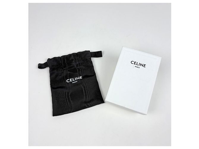 Céline Cartera Tri-fold Celine en piel negra - vista 8