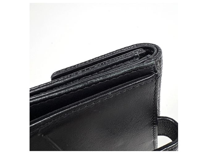 Cartera bi-fold Chanel en piel de becerro granulada negra - vista 5
