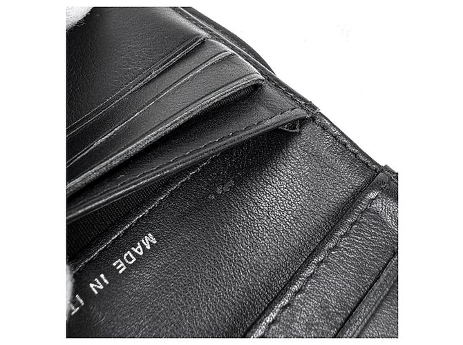 Cartera bi-fold Chanel en piel de becerro granulada negra - vista 6