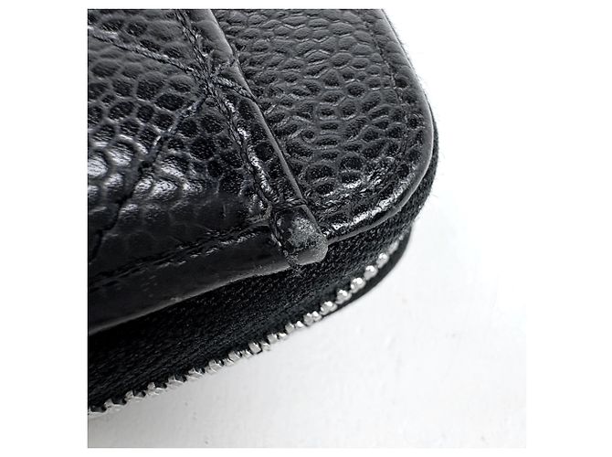 Portafoglio lungo Chanel in pelle di vitello granulata nera - vista 4