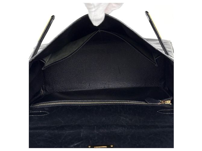 Hermès Borsa Hermes Kelly 32 in pelle Box Calf nera - vista 12